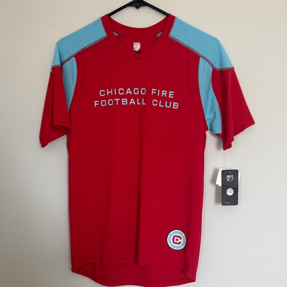 Chicago Fire Football Club Red & Light Blue Kids Short Sleeve Shirt